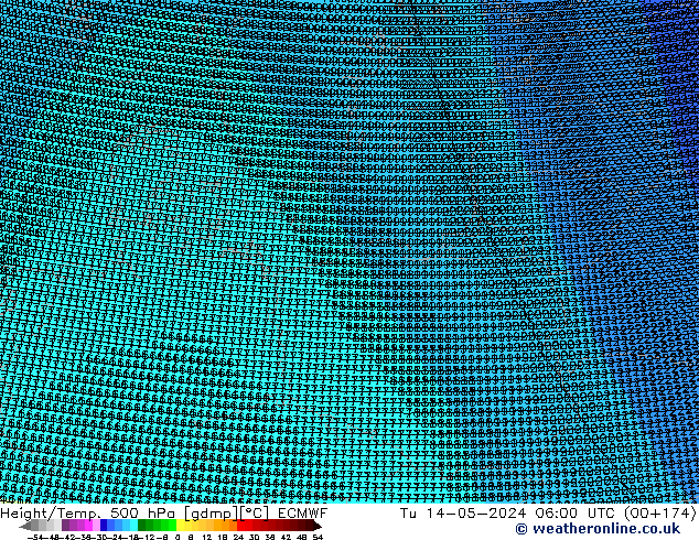 Geop./Temp. 500 hPa ECMWF mar 14.05.2024 06 UTC