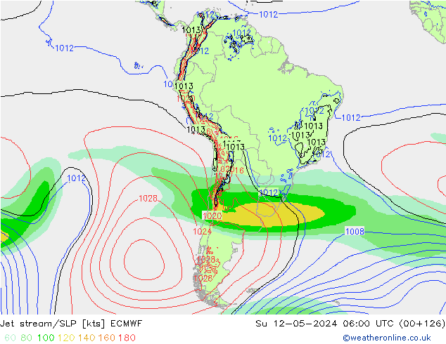 Corriente en chorro ECMWF dom 12.05.2024 06 UTC