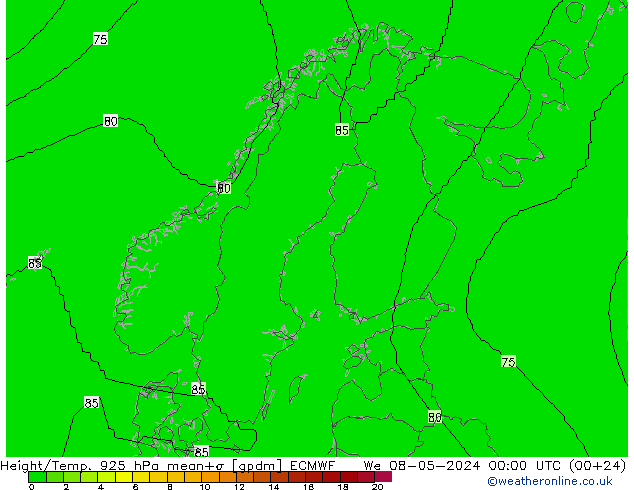 Height/Temp. 925 гПа ECMWF ср 08.05.2024 00 UTC