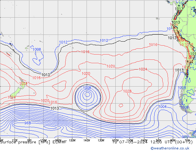 Presión superficial ECMWF mar 07.05.2024 12 UTC