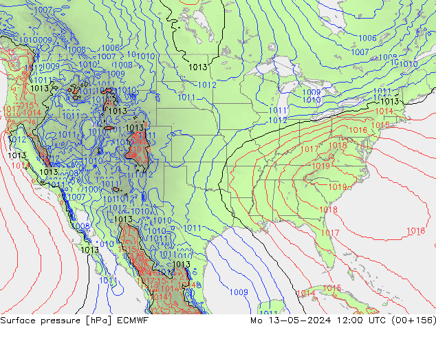 ciśnienie ECMWF pon. 13.05.2024 12 UTC