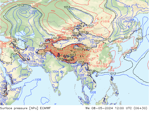 приземное давление ECMWF ср 08.05.2024 12 UTC