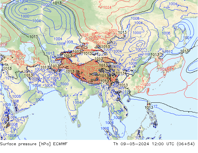 Yer basıncı ECMWF Per 09.05.2024 12 UTC