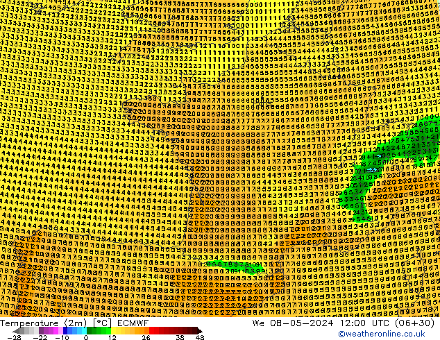 карта температуры ECMWF ср 08.05.2024 12 UTC