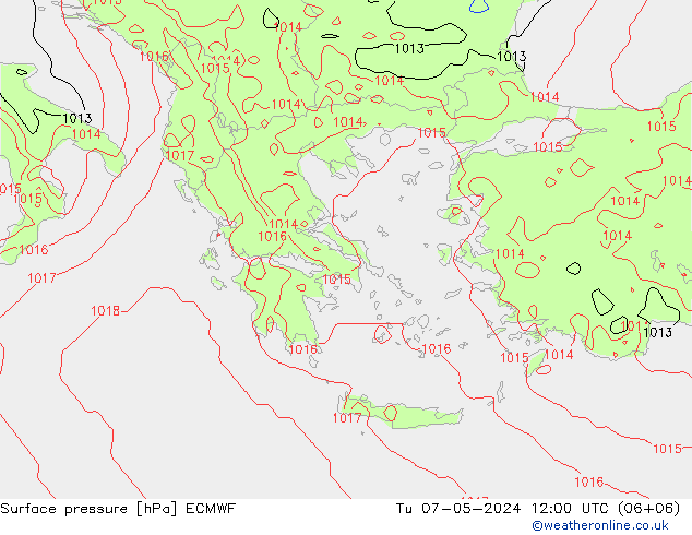 приземное давление ECMWF вт 07.05.2024 12 UTC