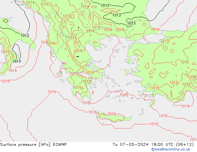 Surface pressure ECMWF Tu 07.05.2024 18 UTC