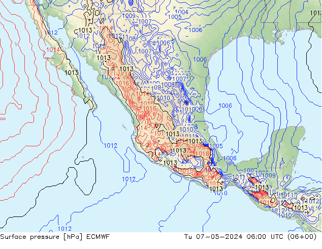 Presión superficial ECMWF mar 07.05.2024 06 UTC