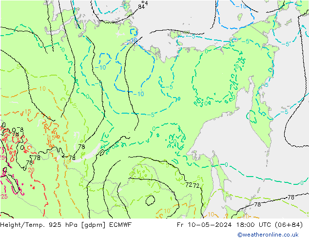 Height/Temp. 925 hPa ECMWF ven 10.05.2024 18 UTC