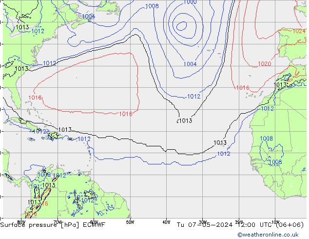 Presión superficial ECMWF mar 07.05.2024 12 UTC