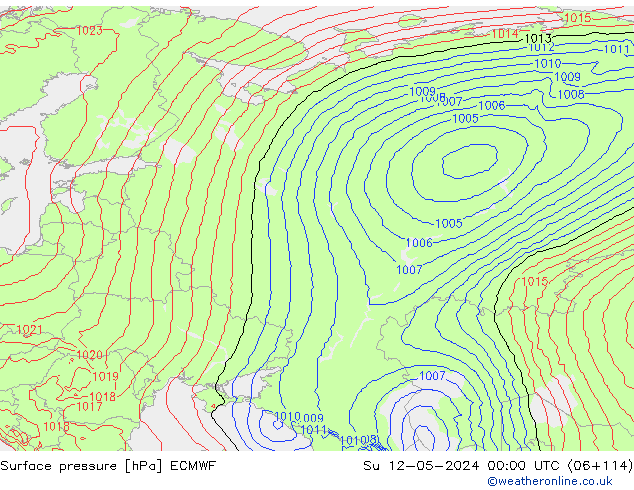 Yer basıncı ECMWF Paz 12.05.2024 00 UTC