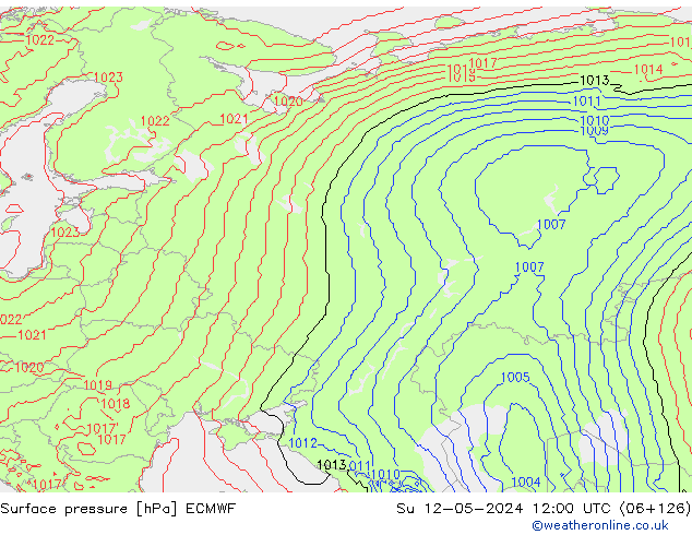 pression de l'air ECMWF dim 12.05.2024 12 UTC