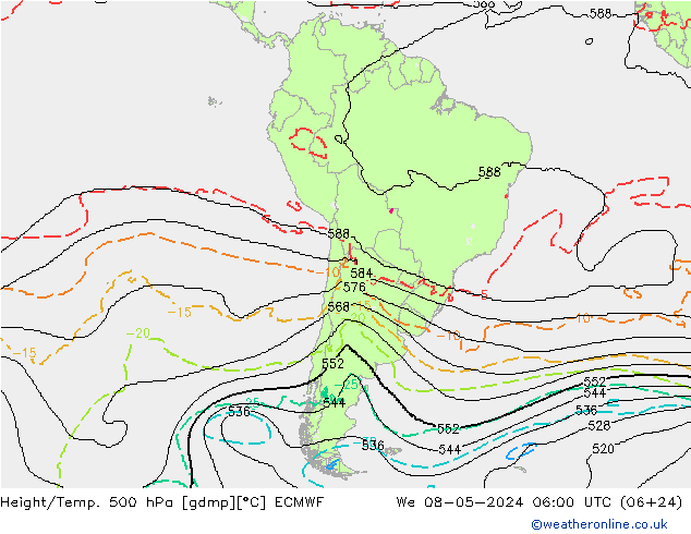 Height/Temp. 500 hPa ECMWF We 08.05.2024 06 UTC