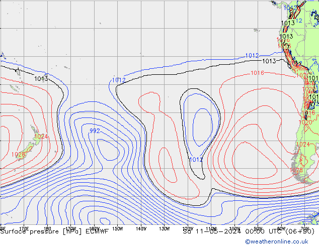 Luchtdruk (Grond) ECMWF za 11.05.2024 00 UTC