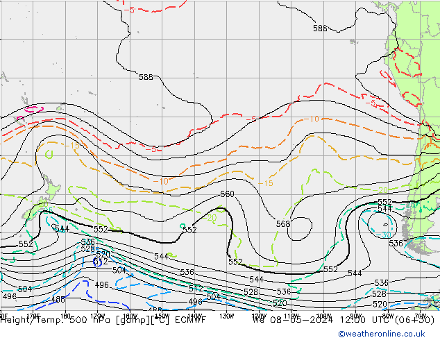 Height/Temp. 500 hPa ECMWF  08.05.2024 12 UTC