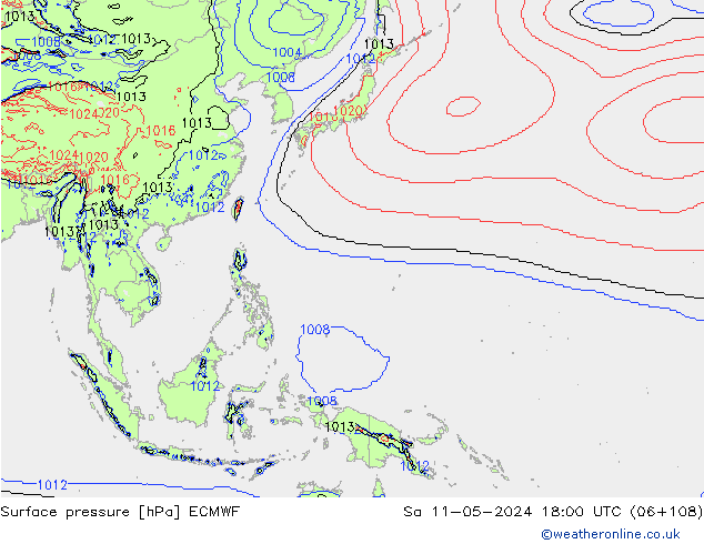 Luchtdruk (Grond) ECMWF za 11.05.2024 18 UTC