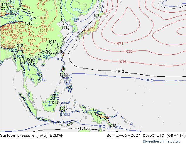 Yer basıncı ECMWF Paz 12.05.2024 00 UTC