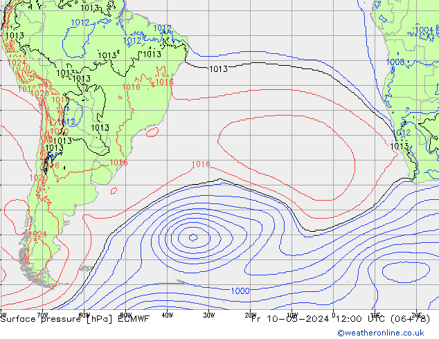 ciśnienie ECMWF pt. 10.05.2024 12 UTC
