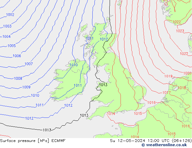 Yer basıncı ECMWF Paz 12.05.2024 12 UTC