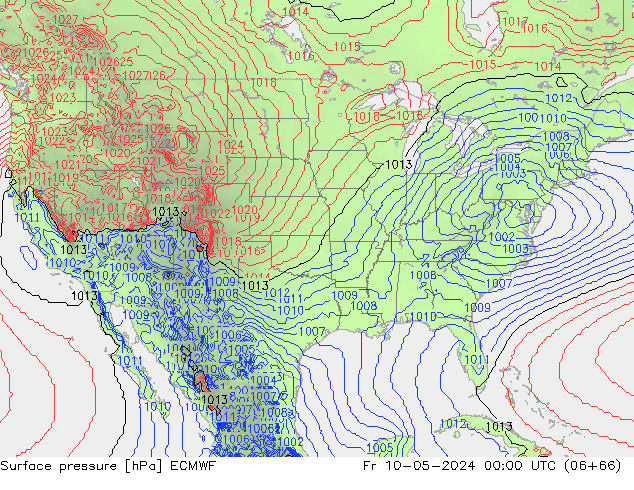 Surface pressure ECMWF Fr 10.05.2024 00 UTC