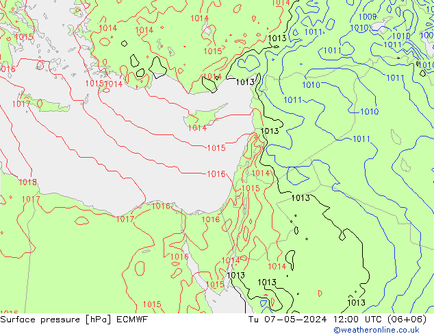 Luchtdruk (Grond) ECMWF di 07.05.2024 12 UTC