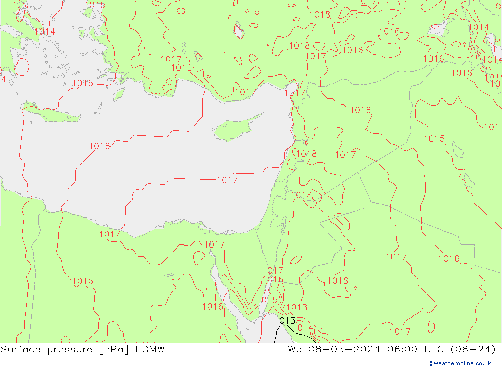 pression de l'air ECMWF mer 08.05.2024 06 UTC