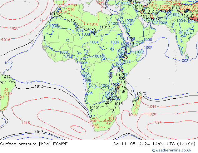 pressão do solo ECMWF Sáb 11.05.2024 12 UTC