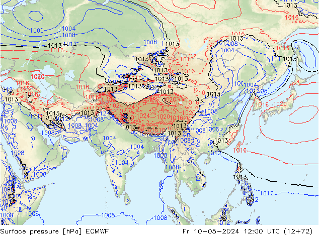 pression de l'air ECMWF ven 10.05.2024 12 UTC