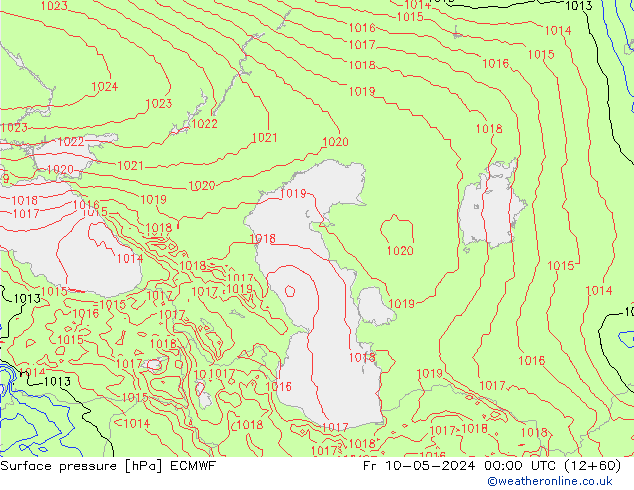 Surface pressure ECMWF Fr 10.05.2024 00 UTC