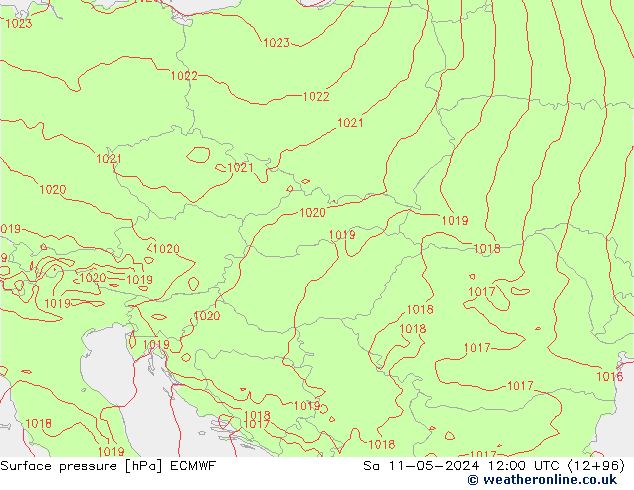 Surface pressure ECMWF Sa 11.05.2024 12 UTC