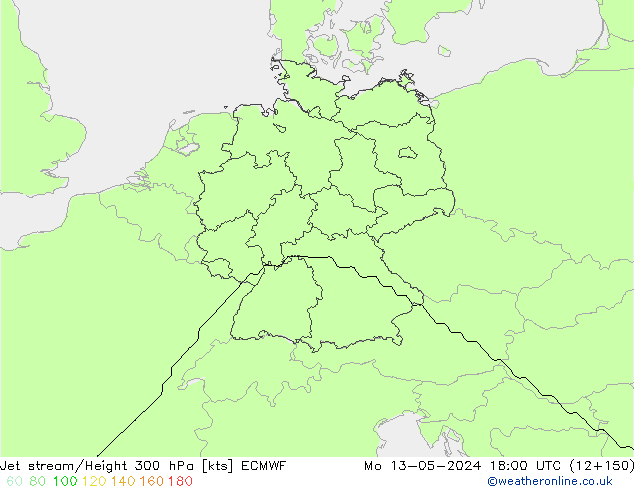 Jet stream ECMWF Seg 13.05.2024 18 UTC