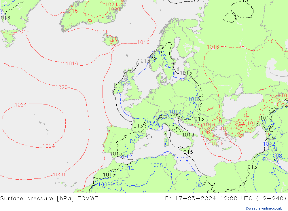 приземное давление ECMWF пт 17.05.2024 12 UTC