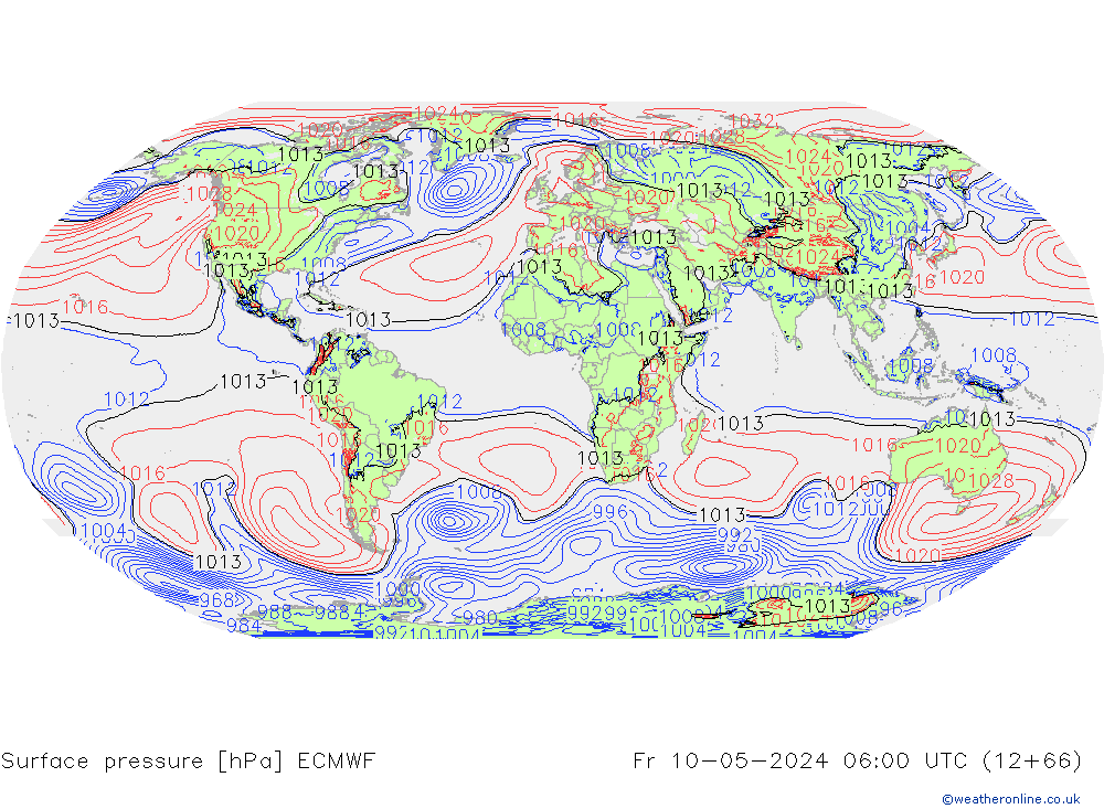 Surface pressure ECMWF Fr 10.05.2024 06 UTC