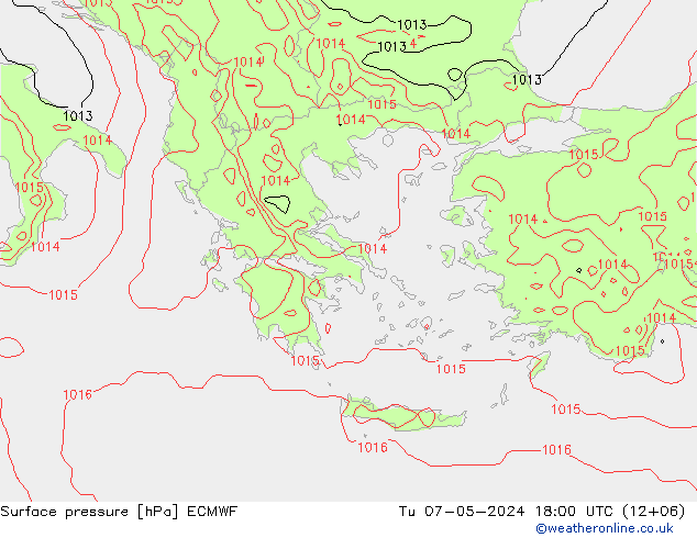 Luchtdruk (Grond) ECMWF di 07.05.2024 18 UTC