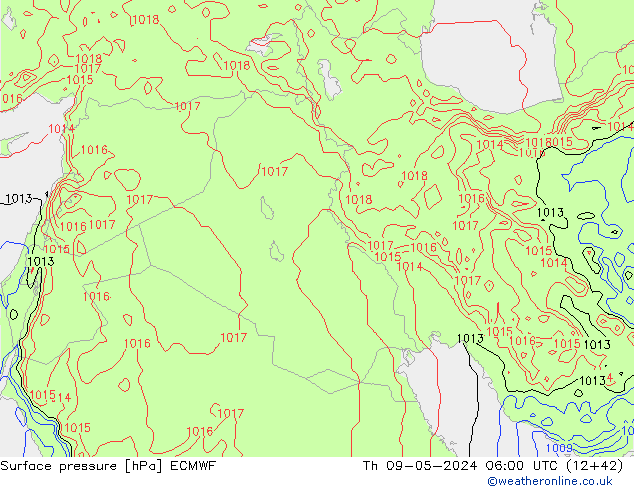 Surface pressure ECMWF Th 09.05.2024 06 UTC