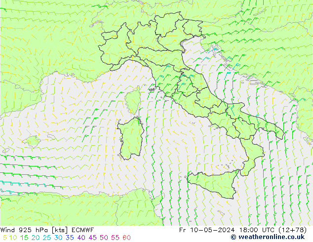 Wind 925 hPa ECMWF Fr 10.05.2024 18 UTC