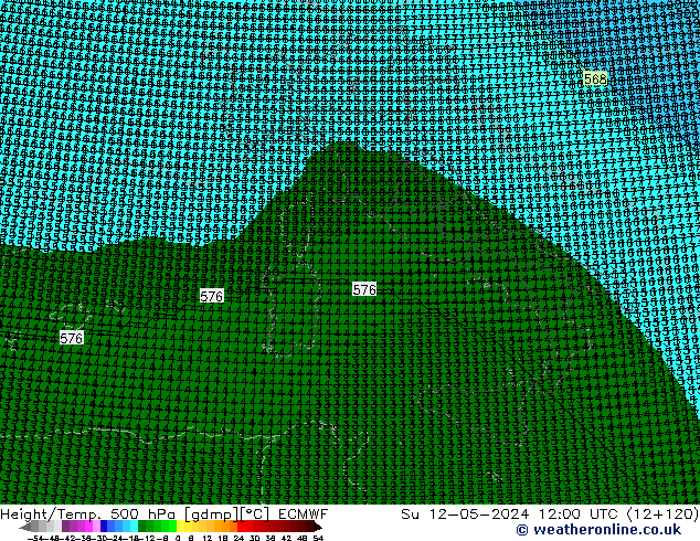 Géop./Temp. 500 hPa ECMWF dim 12.05.2024 12 UTC