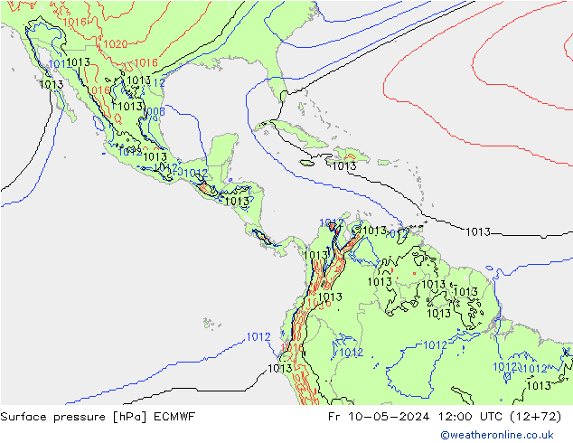 приземное давление ECMWF пт 10.05.2024 12 UTC