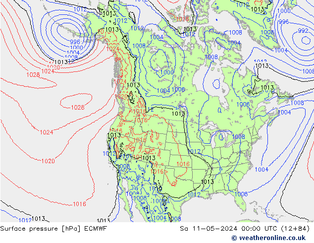 Bodendruck ECMWF Sa 11.05.2024 00 UTC