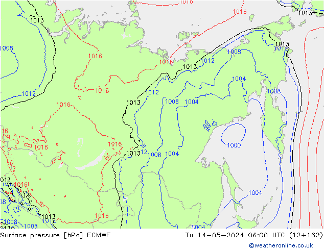 Surface pressure ECMWF Tu 14.05.2024 06 UTC