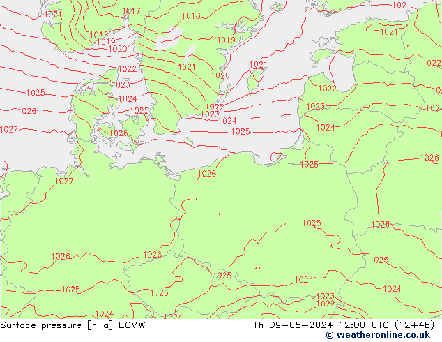 Luchtdruk (Grond) ECMWF do 09.05.2024 12 UTC
