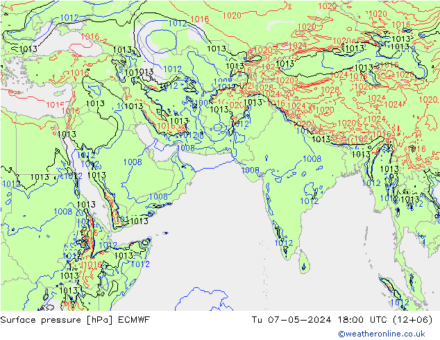 地面气压 ECMWF 星期二 07.05.2024 18 UTC