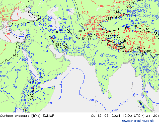 Surface pressure ECMWF Su 12.05.2024 12 UTC