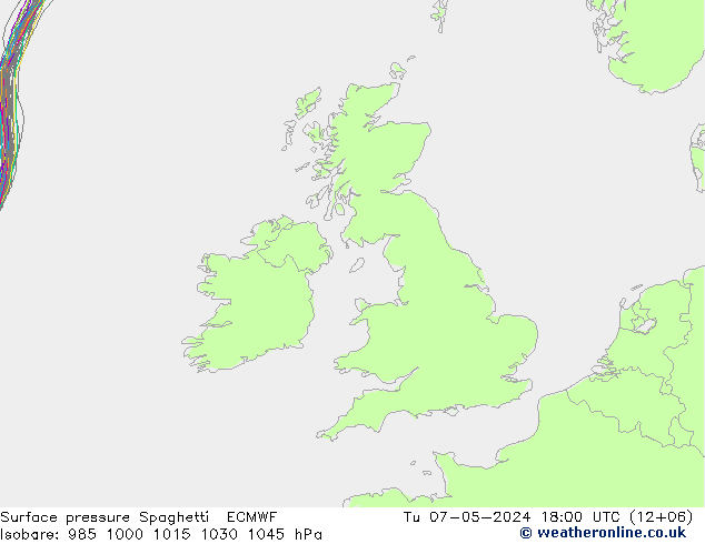 Bodendruck Spaghetti ECMWF Di 07.05.2024 18 UTC