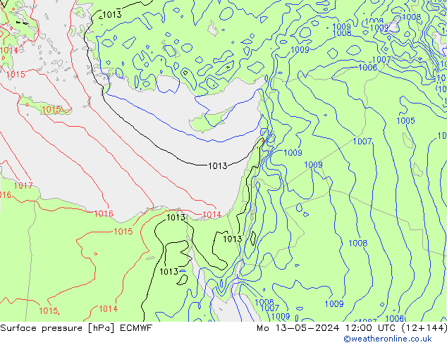 Surface pressure ECMWF Mo 13.05.2024 12 UTC