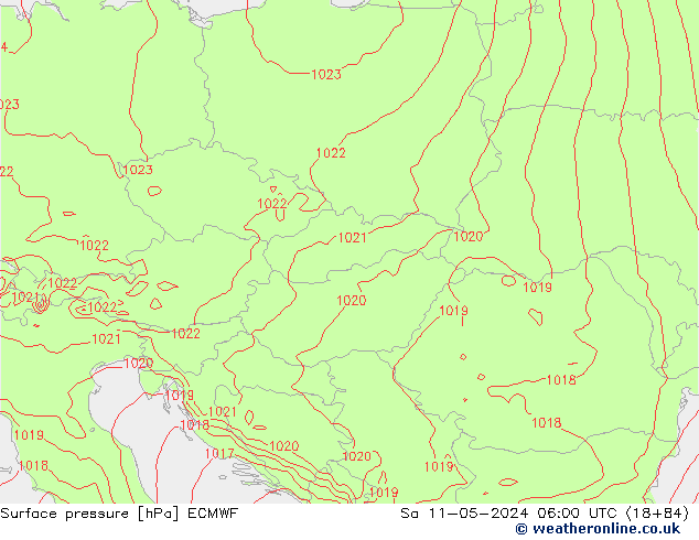 Pressione al suolo ECMWF sab 11.05.2024 06 UTC