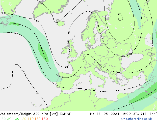 джет ECMWF пн 13.05.2024 18 UTC
