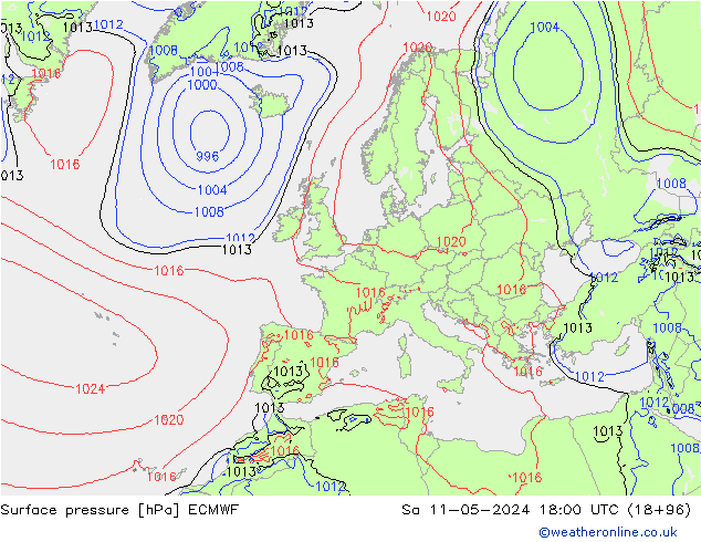 pression de l'air ECMWF sam 11.05.2024 18 UTC