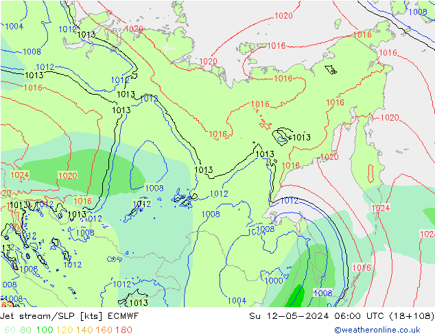 джет/приземное давление ECMWF Вс 12.05.2024 06 UTC