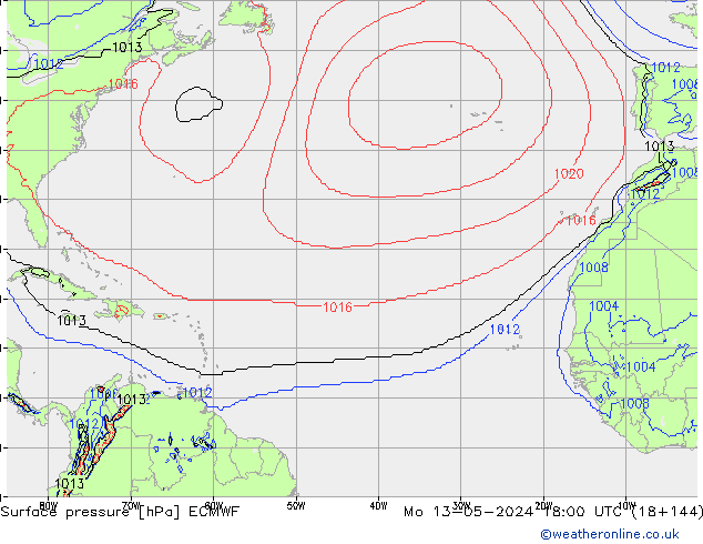 pression de l'air ECMWF lun 13.05.2024 18 UTC