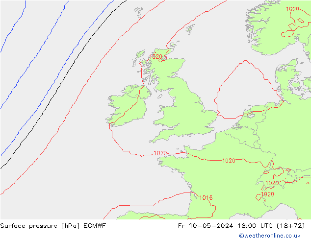 Yer basıncı ECMWF Cu 10.05.2024 18 UTC